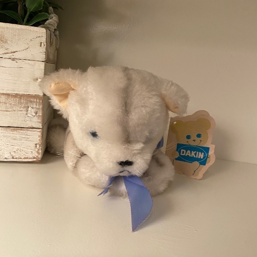 Dakin Cameo Kitty 1977 Lying Down Retro Stuffed Animal Ground NutShells Filled